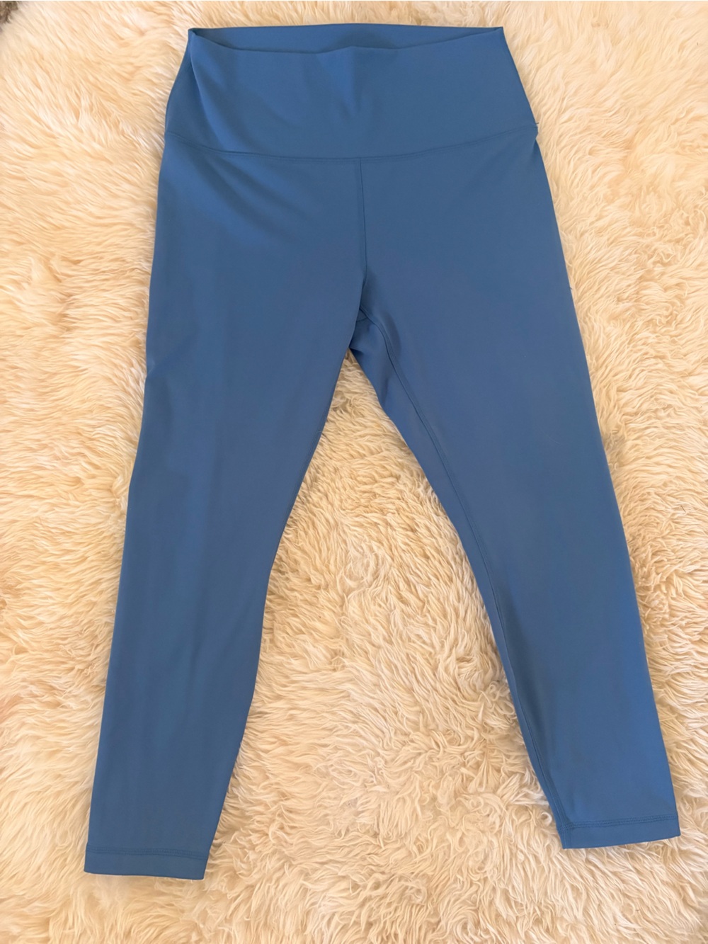 90 Degree By Reflex Blue Workout Leggings with White Logo
